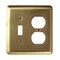Amerelle Amerelle Devon Brushed Brass 2 gang Stamped Steel Duplex/Toggle Wall Plate 1 pk 154TD - alternate 1